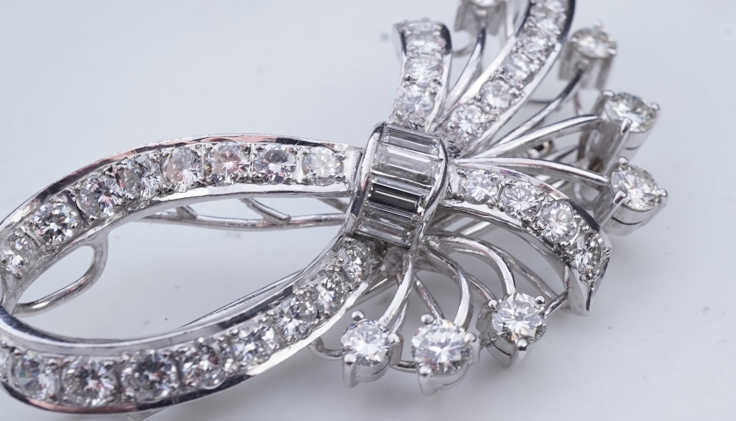A diamond brooch, mid 20th century